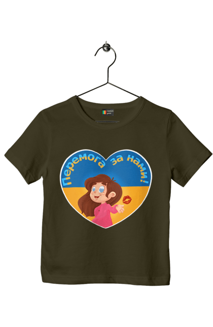Футболка дитяча з принтом "Перемога за нами". Im ukrainian, бавовна, війна, герб, доброго вечора, зсу, перемога за нами, прапор україни, русский корабль, україна. 2070702