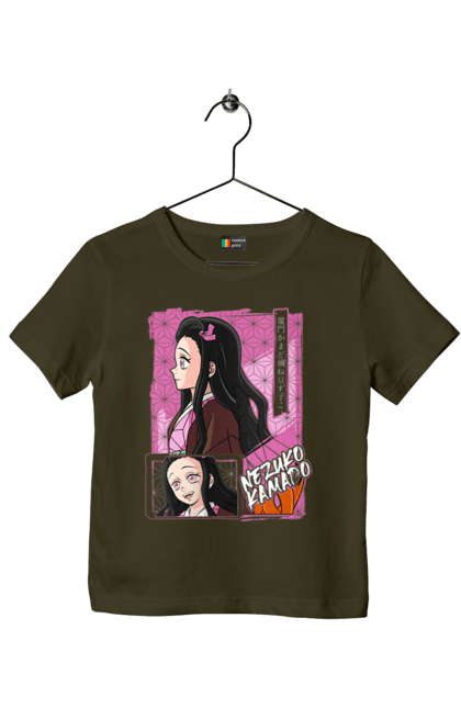 Children's t-shirt with prints Demon Slayer Nezuko. Anime, demon slayer, kimetsu no yaiba, manga, nezuko, serial. 2070702