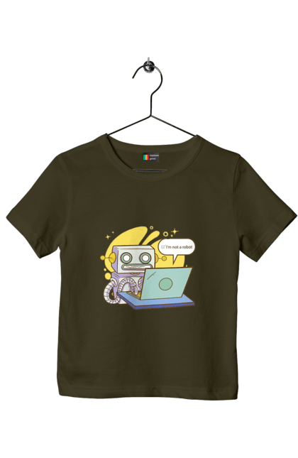 Футболка дитяча з принтом "Я не робот Хакер зрозуміє 404 до дня програміста". 404, aws, backend, c++, cloud, css, frontend, golang, java, js, linux, python, script, web, ай ті, айті, айтішник, верстка, дата, код, компьютер, лаптоп, облако, ошибка, програміст, программа, программист, програмування, робот, хакер, язык. 2070702