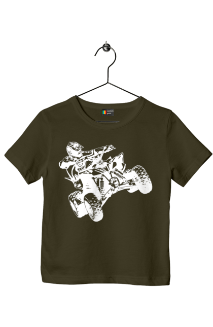 Children's t-shirt with prints Man On Atv White. Atv, extreme, race. 2070702