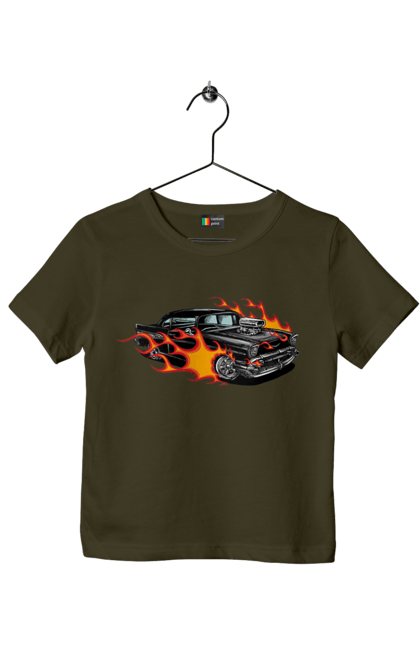 Children's t-shirt with prints Fire Machine. Car. 2070702