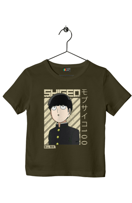 Children's t-shirt with prints Mob Psycho 100. Anime, manga, mob, mob psycho 100, shigeo kageyama. 2070702