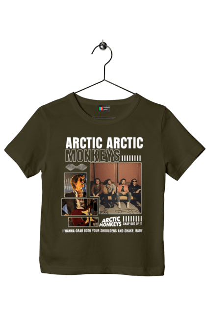 Children's t-shirt with prints Arctic Monkeys. Arctic monkeys, garage rock, group, indie rock, music, post-punk revival, psychedelic rock, rock. 2070702