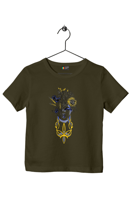 Футболка дитяча з принтом "Українка". Жінка, соняшник, українка. 2070702