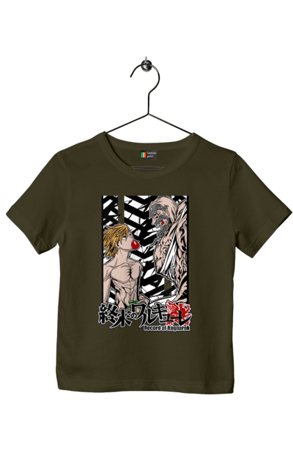 Children's t-shirt with prints Record of Ragnarok Adam vs Zeus. Adam, anime, comics, manga, netflix, record of ragnarok, zeus. 2070702