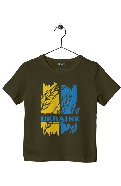 Футболка дитяча з принтом "Україна колоски пшениці". Колоски пшениці, символ україни, україна, україна колоски пшениці, українська символіка. 2070702