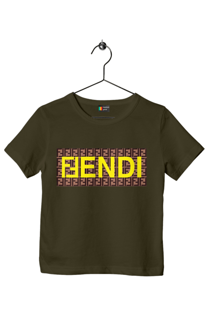 Children's t-shirt with prints Fendi. Bag, brand, clothes, fashion, fashion house, fendi, italy, luxury, lvmh. 2070702