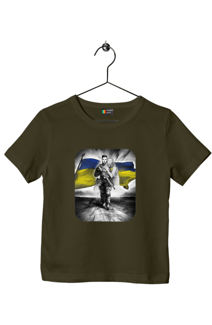 Футболка дитяча з принтом "Захисник України". Дівчина, захисник, прапор, прапор україни, символіка, сиьволіка, україна. 2070702