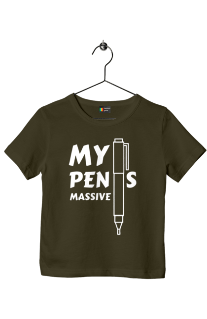 Футболка дитяча з принтом "Моя ручка величезна". Гумор, мем, моя ручка величезна, прикол, прикольна, смішна. 2070702