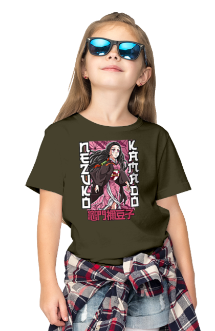 Children's t-shirt with prints Demon Slayer Nezuko. Anime, demon slayer, kimetsu no yaiba, manga, nezuko, serial. 2070702