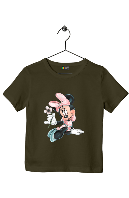 Children's t-shirt with prints Minnie Mouse. Cartoon, disney, mickey, mickey mouse, minnie mouse. 2070702