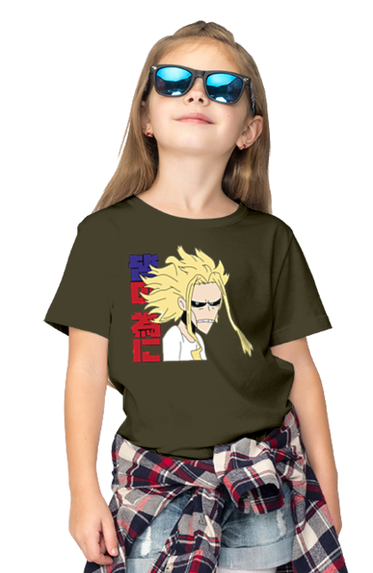 Футболка дитяча з принтом "Моя академія героїв Всемогутній". All might, my hero academia, yagi toshinori, академія юей, аніме, всемогутній, манга, моя геройська академія, один за всіх, тошинорі ягі. 2070702