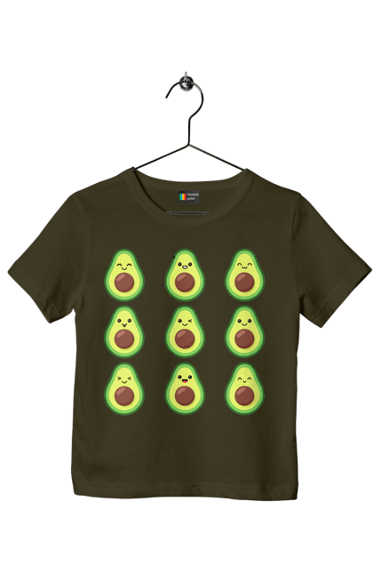 Children's t-shirt with prints Avocado Mood. Avocado, emotion, food. 2070702
