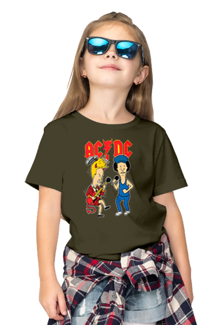 Children's t-shirt with prints AC/DC. Ac dc, acd, blues rock, group, hard rock, music, rock n roll. 2070702