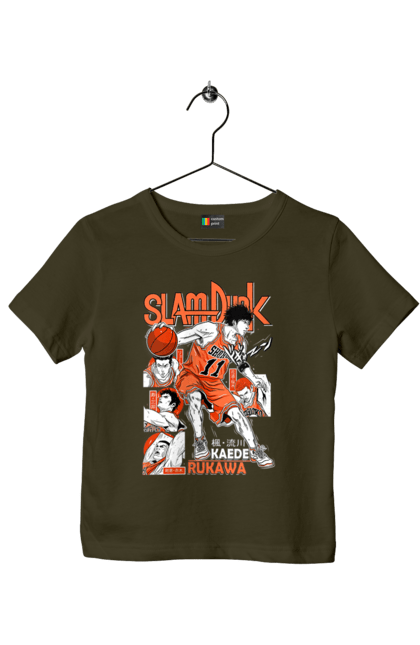 Children's t-shirt with prints Slam Dunk Kaede Rukawa. Anime, basketball, comedy, kaede rukawa, manga, school, shonen, slam dunk, sports anime. 2070702