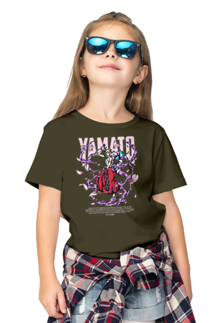 Children's t-shirt with prints One Piece Yamato. Anime, manga, one piece, pirates, straw hat pirates, yamato. 2070702