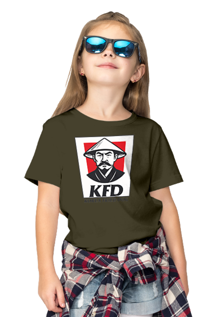 Футболка дитяча з принтом "Korea Fried Dog". Бренди, гумор, жартівливі, кфц, літні, прикольні, смішні, фаст-фуд. 2070702