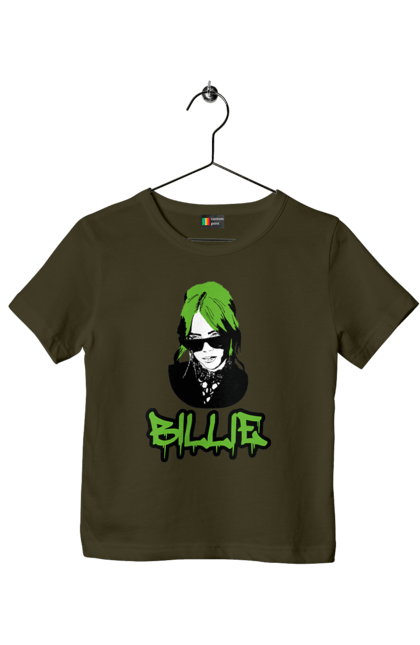 Футболка дитяча з принтом "Billie Eilish". Активістка, біллі айліш, мизукант, права, співачка, тварини. 2070702