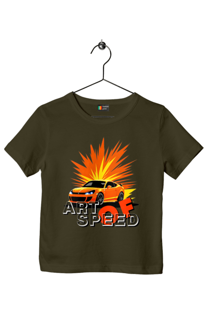 Футболка дитяча з принтом "Мистецтво швидкості". Авто, автомобіліст, автомобіль, водій, швидкість. 2070702