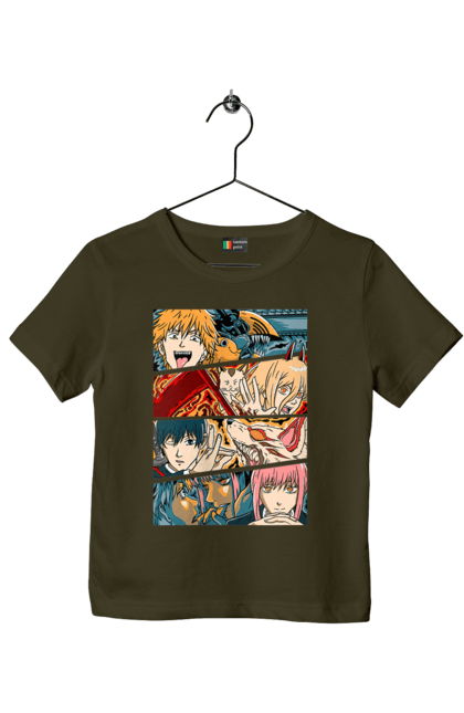 Children's t-shirt with prints Chainsaw Man. Anime, chainsaw man, demon, denji, manga, pochita, shonen. 2070702