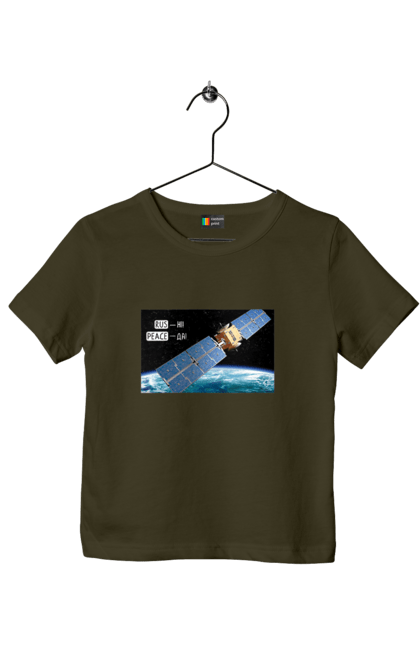 Футболка дитяча з принтом "Комсос за донати". Війна, допомога армії, карти, космос, переможемо, притула, русні пизда, супутник за донати, фантастика. 2070702