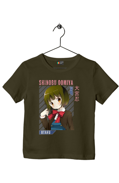 Children's t-shirt with prints Kiniro Mosaic Shinobu Omiya. Anime, gold mosaic, kiniro mosaic, kinmoza, manga, shinobu, shinobu omiya. 2070702