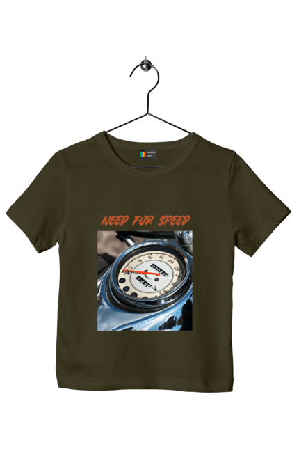 Футболка дитяча з принтом "Мото 3". Байкер, дорогая, мотоцикл, ретро, скорость, спидометр, стиль жизни. 2070702