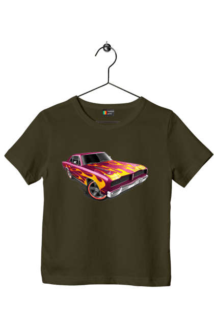 Футболка дитяча з принтом "Машина вогонь". Їзда, машина, швидкість. 2070702