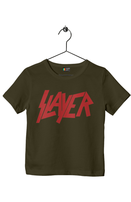 Футболка дитяча з принтом "Slayer". Slayer, грув метал, група, метал група, музика, ню метал, спід метал, треш метал, череп. 2070702