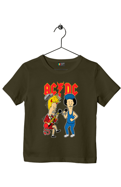 Children's t-shirt with prints AC/DC. Ac dc, acd, blues rock, group, hard rock, music, rock n roll. 2070702