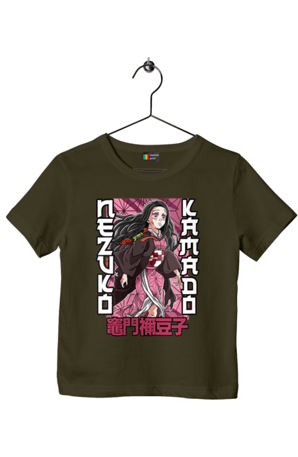 Children's t-shirt with prints Demon Slayer Nezuko. Anime, demon slayer, kimetsu no yaiba, manga, nezuko, serial. 2070702