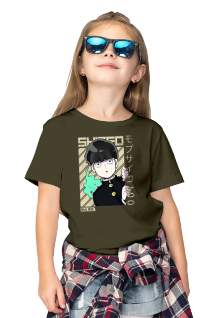 Children's t-shirt with prints Mob Psycho 100. Anime, manga, mob, mob psycho 100, shigeo kageyama. 2070702