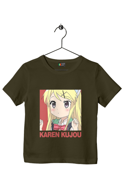 Children's t-shirt with prints Kiniro Mosaic Karen Kujo. Anime, gold mosaic, karen, karen kujo, kiniro mosaic, kinmoza, manga. 2070702