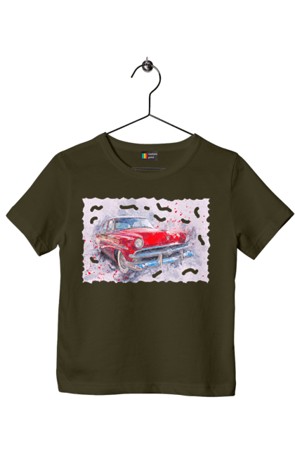 Children's t-shirt with prints Car gas. Car, car gas, gas, road, victory, wheel. 2070702