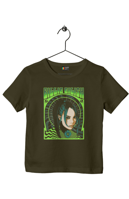 Children's t-shirt with prints Billie Eilish. Billie eilish, electropop, executor, indie pop, music, pop, singer. 2070702