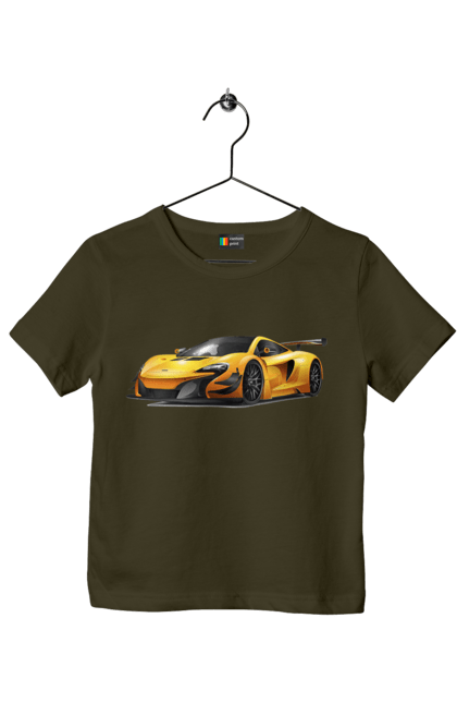 Футболка дитяча з принтом "Спорткар". Автомобіль, жовтий автомобіль, жовтий спорткар, спорт, спорткар. 2070702