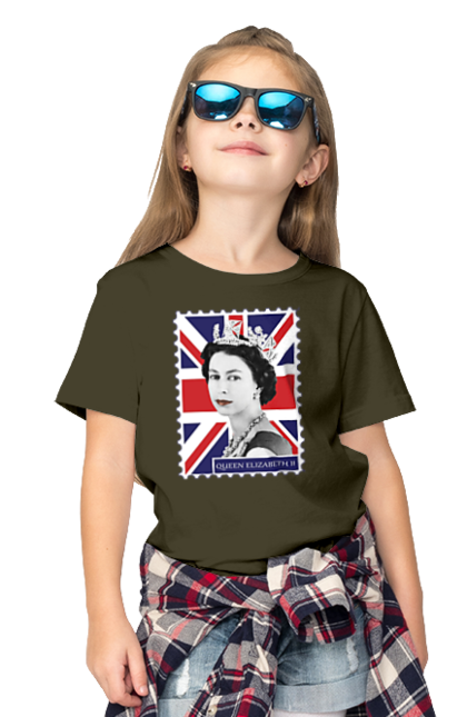 Children's t-shirt with prints Queen Elizabeth II. Britain, british, england, platinum jubilee, queen, queen elizabeth, queen elizabeth ii, rip queen elizabeth. 2070702