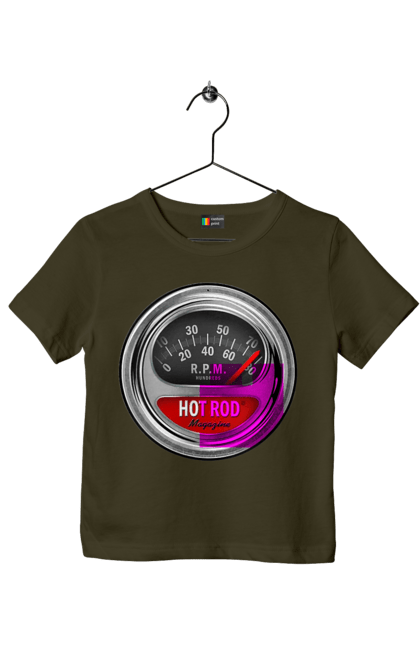Children's t-shirt with prints Hot rod. Bike, biker, biker club, bikers club, brother, brutal, dude, hot asphalt, hot horse, hot rod, motorcycle, motorcyclist, real man, road 50, road 66, road 80, roads of america, roads of ukraine, roads we choose, speed, take, thirst for speed. 2070702
