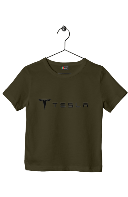 Children's t-shirt with prints Tesla. Tesla. 2070702