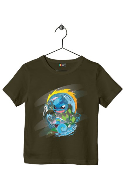 Children's t-shirt with prints Pokemon Squirtle. Anime, games, nintendo, pokemon, pokemon go, squirtle. 2070702