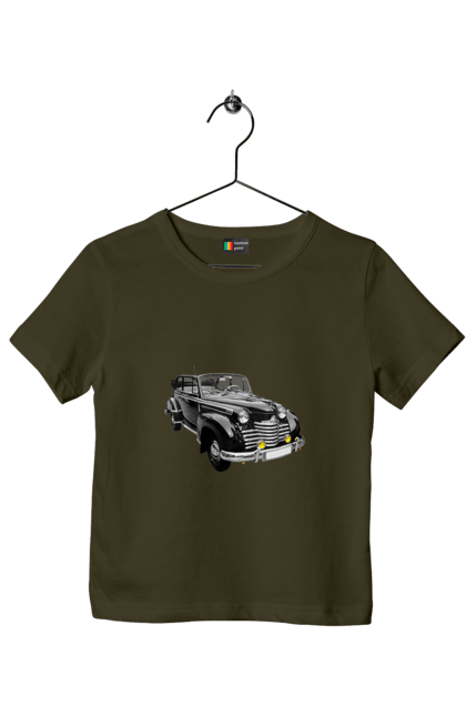 Футболка дитяча з принтом "Авто.5". Авто, професійне фото, ретро авто, фото, чорний колір. 2070702