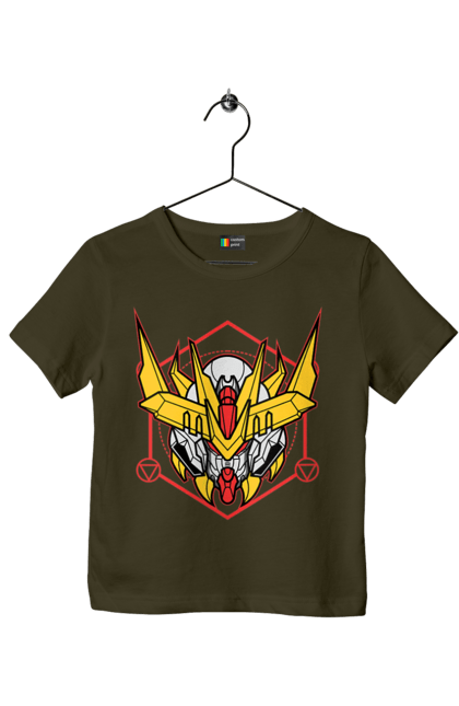 Children's t-shirt with prints Gundam Barbatos Lupus Rex. Anime, asw g 08, barbatos lupus rex, game, gundam, manga, robot, video game, war. 2070702