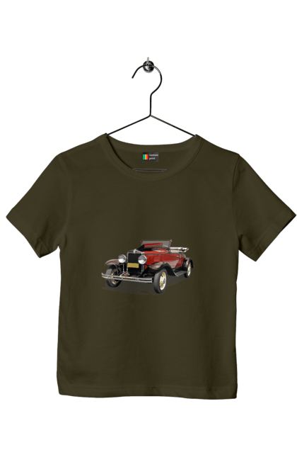 Футболка дитяча з принтом "Авто.4". Авто, професійне фото, ретро авто, фото, червона гамма барв. 2070702