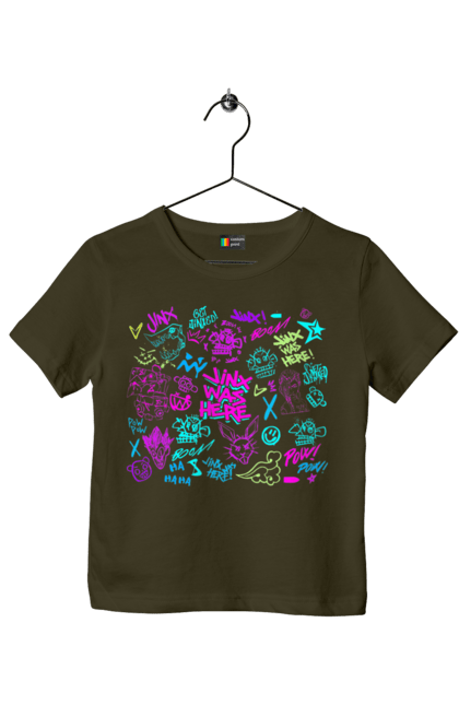 Футболка дитяча з принтом "Аркейн". Arcane, fortiche, league of legends, riot games, аркейн, вай, джинкс, мультсеріал, фентезі. 2070702