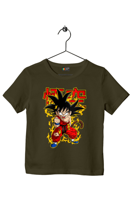 Children's t-shirt with prints Dragon Ball Son Goku. Anime, dragon ball, goku, manga, son goku, tv series. 2070702