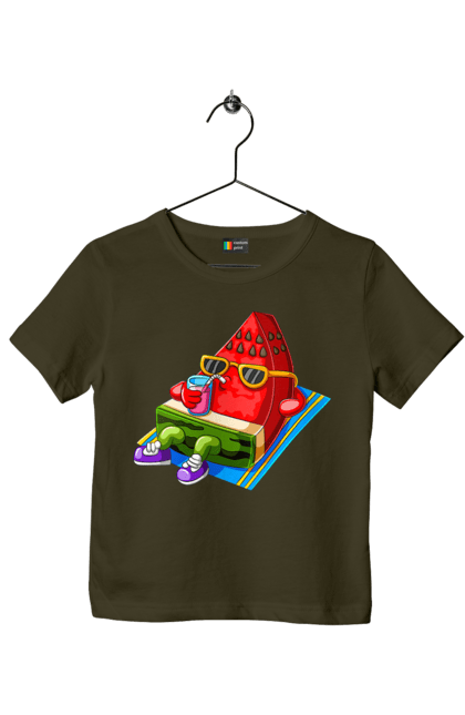 Children's t-shirt with prints Watermelon Drinks Cocktail. Cocktail, summer, watermelon. 2070702