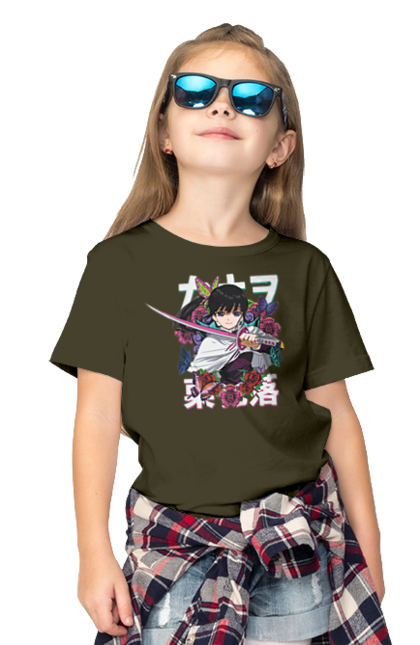 Children's t-shirt with prints Demon Slayer Kanao. Anime, demon slayer, kanao, kimetsu no yaiba, manga, serial, shinobu. 2070702