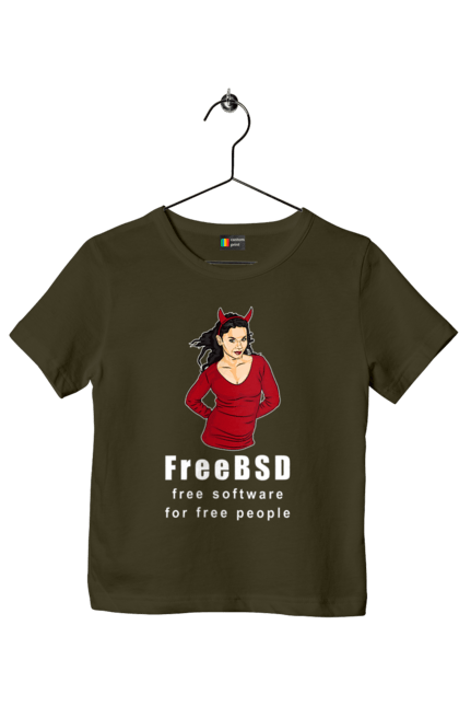 Футболка дитяча з принтом "Freebsd Для Вільних". Bsd, freebsd, unix, адміністратор, айті, айтішник, безкоштовна, безкоштовно, бестія, білий, вільна, демон, демонесса, доступність, незалежність, операційна система, ос, програміст, програмне забезпечення, свобода, сисадмін, система, системний адміністратор, софт, текст, червоний. 2070702