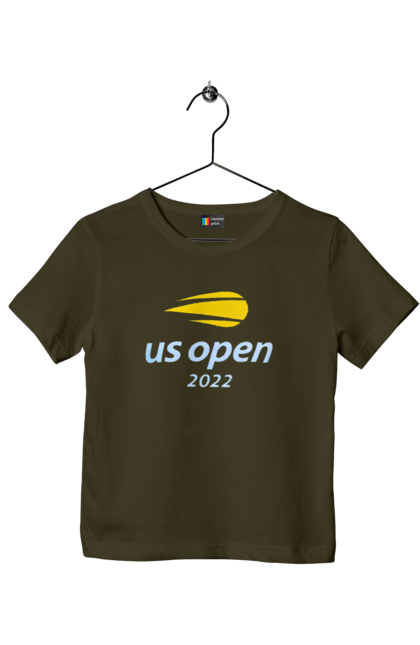 Футболка дитяча з принтом "Тенісний турнір US Open 2022". Великий теніс, відкритий чемпіонат, гравці, м`яч, нью йорк, призовий фонд, ракетка, спонсор, хард, чемпіонат америки. 2070702