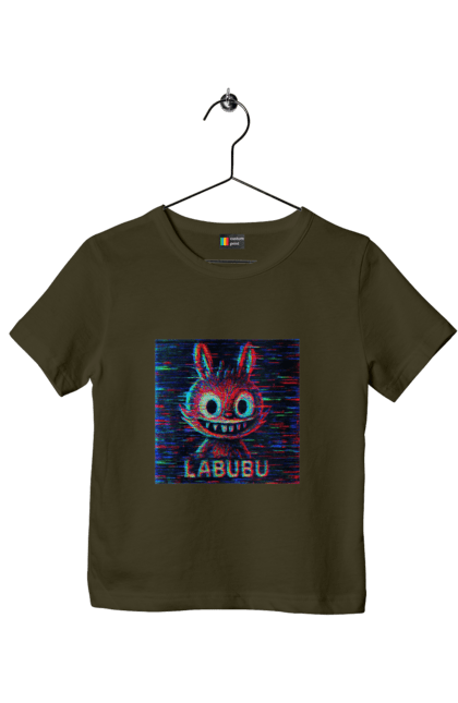 Футболка дитяча з принтом "Лабубу". Crt, rgb, глітч, кіберпанк, лабубу, пікселі, ретро, спотворення, цифрове мистецтво, шум. 2070702